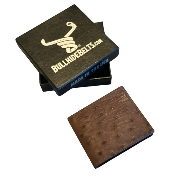 Bullhide Belts Full Grain Leather Ostrich Billfold Wallet New
